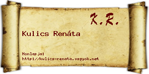Kulics Renáta névjegykártya