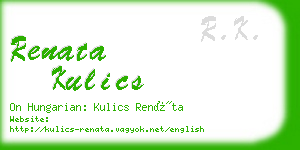 renata kulics business card